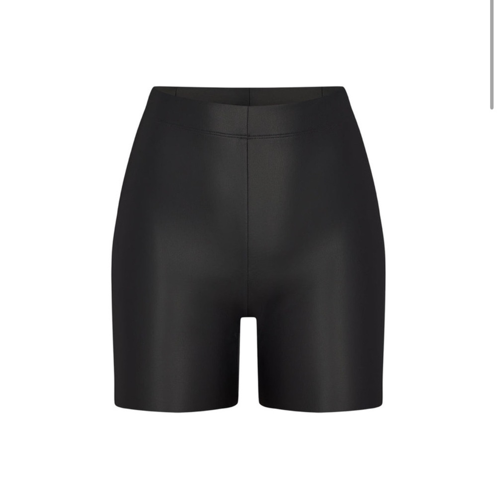 NWT Skims Faux Leather Bike Shorts Onyx Black Size Small
